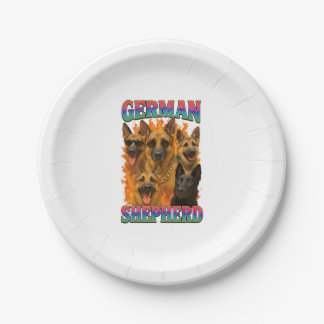 German Shepherd  Paper Plate