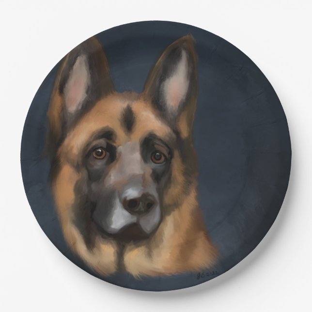 GERMAN SHEPHERD    PAPER PLATE (Front)