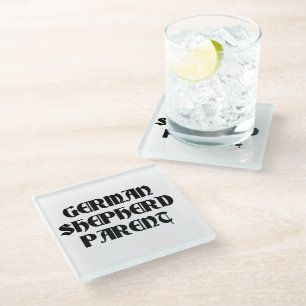 german shepherd parent glass coaster