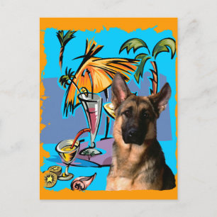 German Shepherd PartyTime Postcard