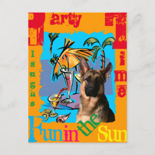 German Shepherd PartyTime Postcard