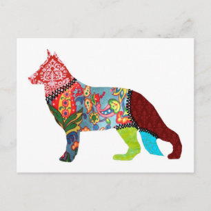 German Shepherd Patchwork Pets Postcard