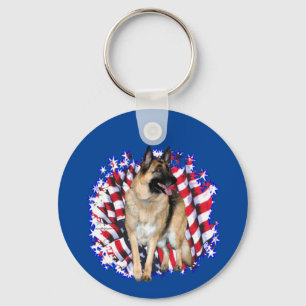 German Shepherd Patriot Key Ring