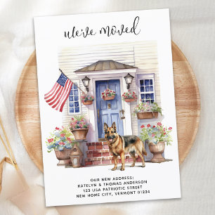 German Shepherd Patriotic Personalised Dog Moving Announcement