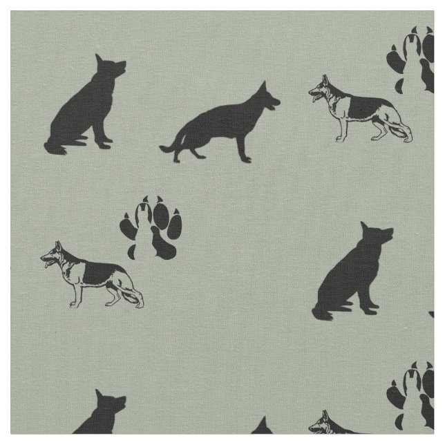 German Shepherd Pattern Fabric (Close Up)