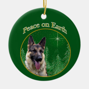 German Shepherd Peace Ceramic Ornament
