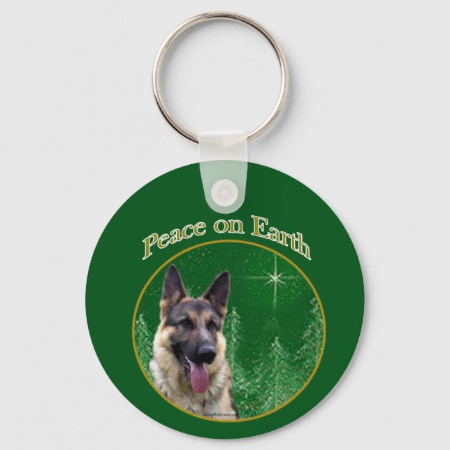 German Shepherd Peace Key Ring (Front)