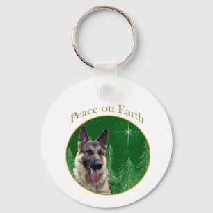German Shepherd Peace Keychain