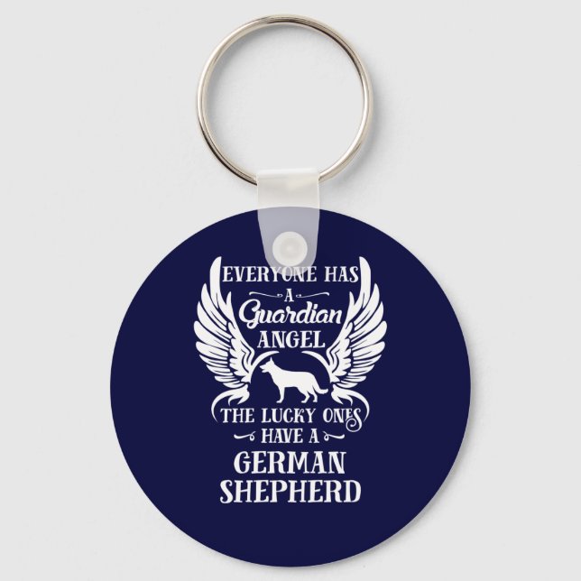 German Shepherd pet dog guardian angel Key Ring (Front)