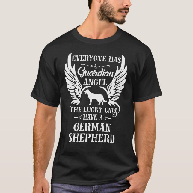 German Shepherd pet dog guardian angel T-Shirt (Front)