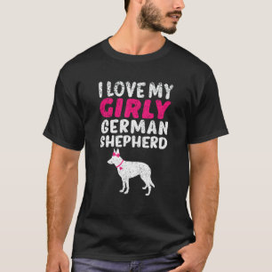 German Shepherd Pet  Girl Girly Dog Gender Reveal  T-Shirt