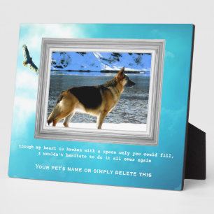 German Shepherd Pet Memorial with Your Photo Plaque
