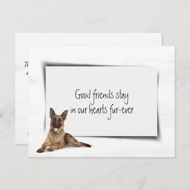 German Shepherd Pet Sympathy Loss Postcard (Front/Back)