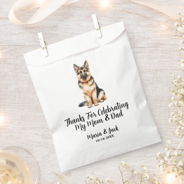 German Shepherd Pet Wedding Full Colour  Favour Bag (Clipped)