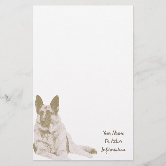 German Shepherd Photo Personalised Stationery (Front)