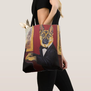 German Shepherd Piano Waltz Tote Bag