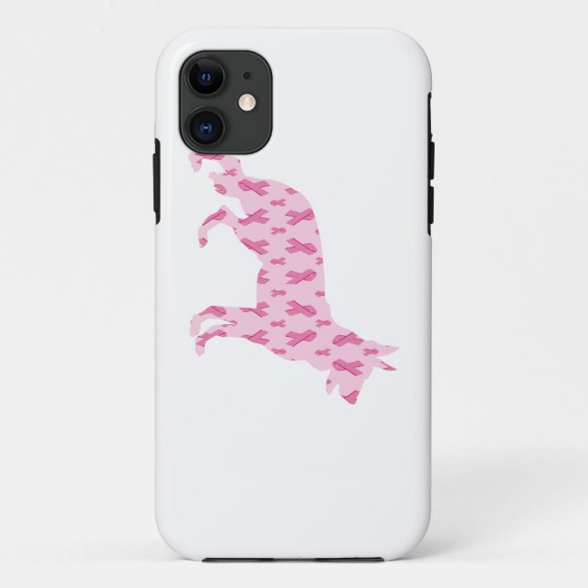 German Shepherd Pink Cancer Ribbons Case-Mate iPhone Case (Back)