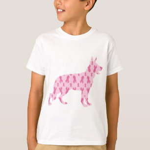 German Shepherd Pink Cancer Ribbons T-Shirt