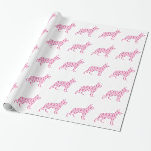 German Shepherd Pink Cancer Ribbons Wrapping Paper