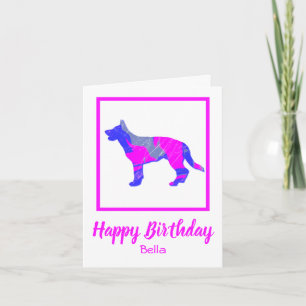 German Shepherd Pink Silhouette Dog Funny Card