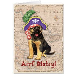 German Shepherd Pirate Card