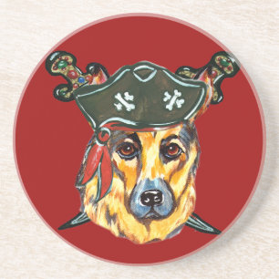German Shepherd Pirate Coaster