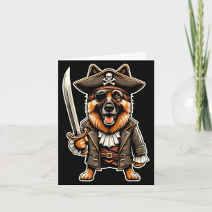 German Shepherd Pirate Dog Halloween Party Card