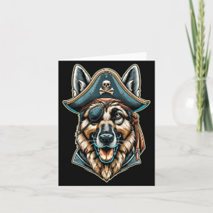 German Shepherd Pirate Dog Halloween Party Card