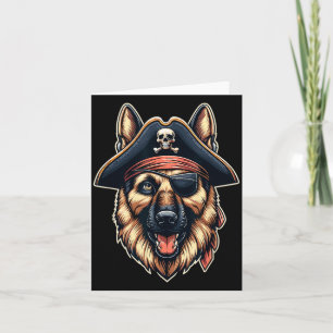 German Shepherd Pirate Dog Halloween Party Card