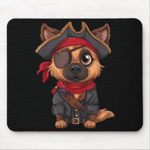 German Shepherd Pirate Dog Halloween Party Mouse Pad