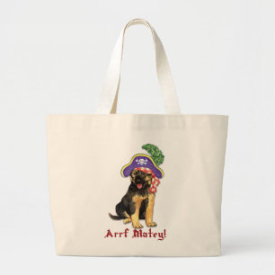 German Shepherd Pirate Large Tote Bag