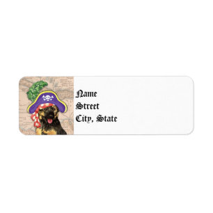 German Shepherd Pirate Return Address Label