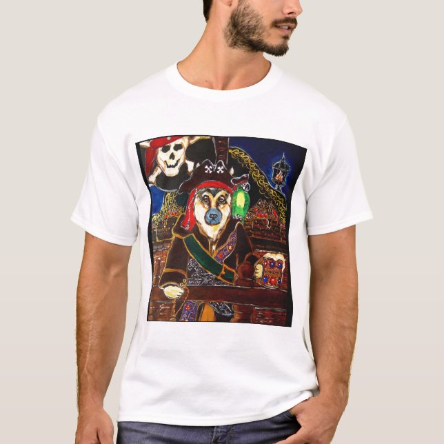 German Shepherd Pirate T-Shirt (Front)