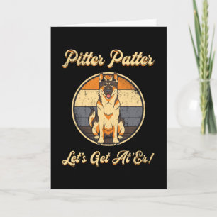 German Shepherd Pitter Patter Dog Lover Vintage Card