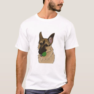 German Shepherd Play Time with Ball  T-Shirt