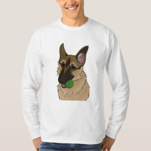 German Shepherd Play Time with Ball  T-Shirt