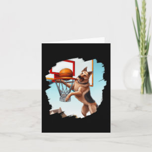 German Shepherd Playing Basketball Fun Dog Basketb Card
