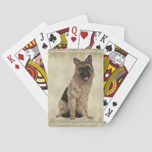 German Shepherd Playing Cards