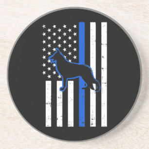 German Shepherd Police Dog K9 Patriotic Coaster