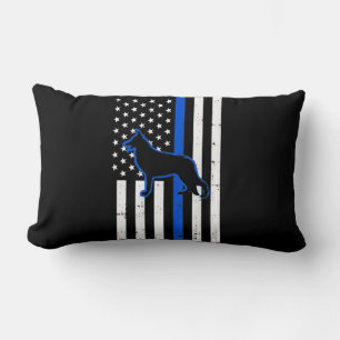 German Shepherd Police Dog K9 Patriotic Lumbar Cushion