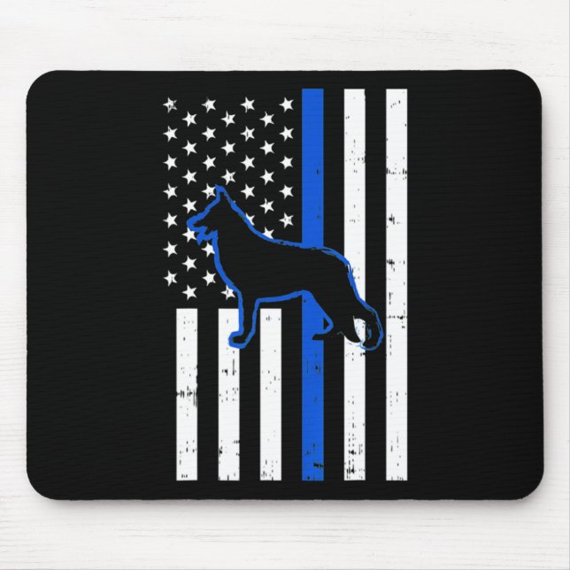 German Shepherd Police Dog K9 Patriotic Mouse Pad (Front)