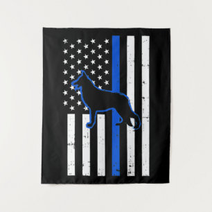German Shepherd Police Dog K9 Patriotic Tapestry