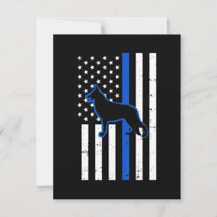 German Shepherd Police Dog K9 Patriotic Thank You Card