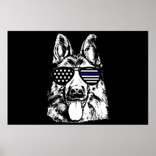 German Shepherd Police Officer Police Dog Poster