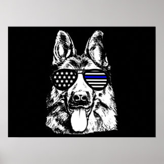 German Shepherd Police Officer Police Dog Poster