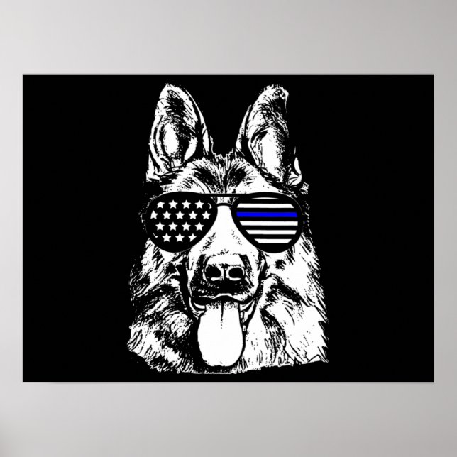 German Shepherd Police Officer Police Dog Poster (Front)