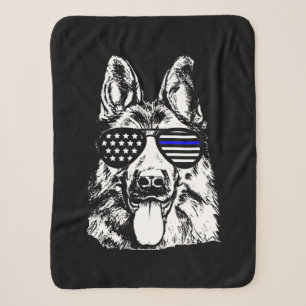 German Shepherd Police Officer Police Dog Sherpa Blanket