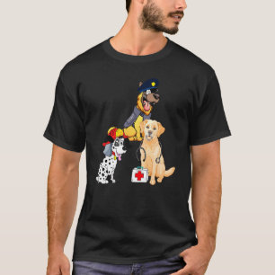 German Shepherd Police Paramedic Firefighter Dogs T-Shirt
