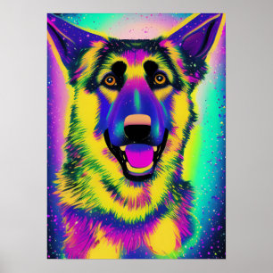 German Shepherd Pop Art Poster