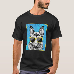 German Shepherd Portrait Pop Art GSD Dog With Sung T-Shirt